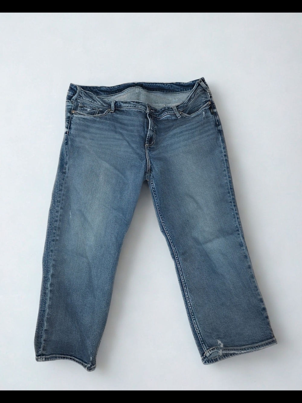 Silver Jeans Co Elyse Mid Rise Capri Jeans 20W Curvy Fit Stretch Denim